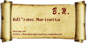 Bárdos Marinetta névjegykártya